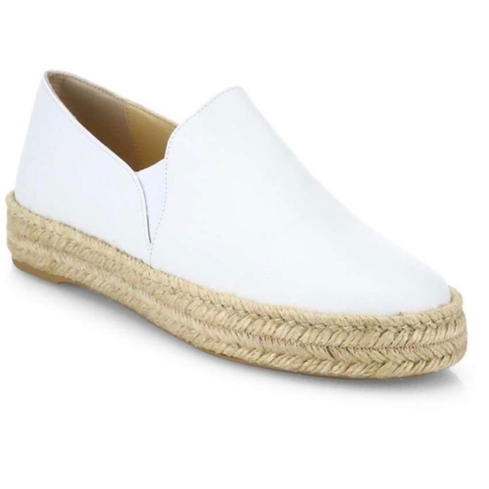 Stuart Weitzman Nugal Nappa Leather Espadrille Sneaker Flat in White